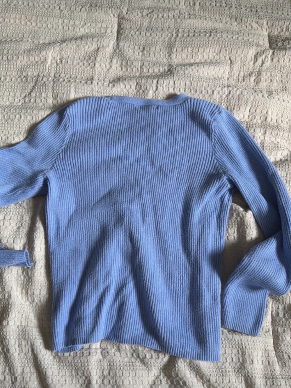 art class Powder Blue Ribbed V-Neck Button Cardigan - Picture 3 of 3